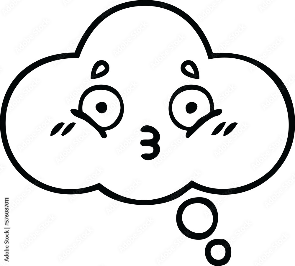 line drawing cartoon thought bubble line drawing cartoon thought bubble