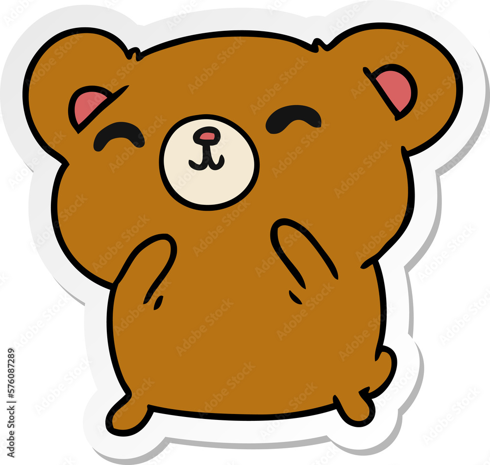 sticker cartoon kawaii cute happy bear sticker cartoon kawaii cute happy bear