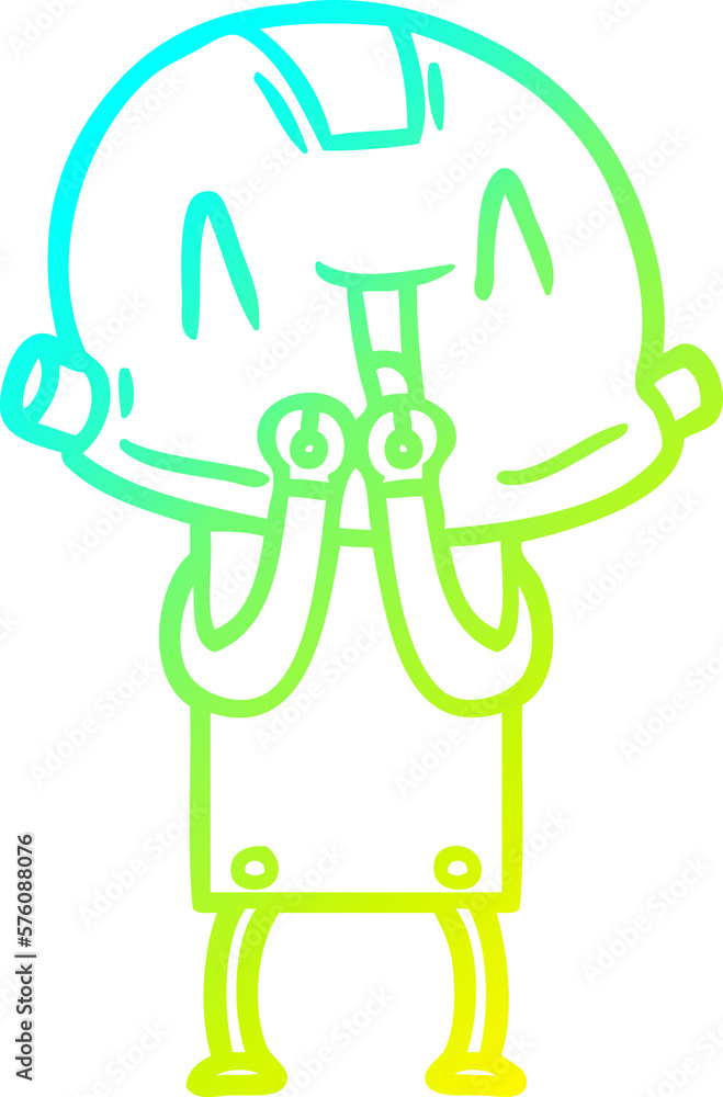 cold gradient line drawing cartoon robot cold gradient line drawing cartoon robot