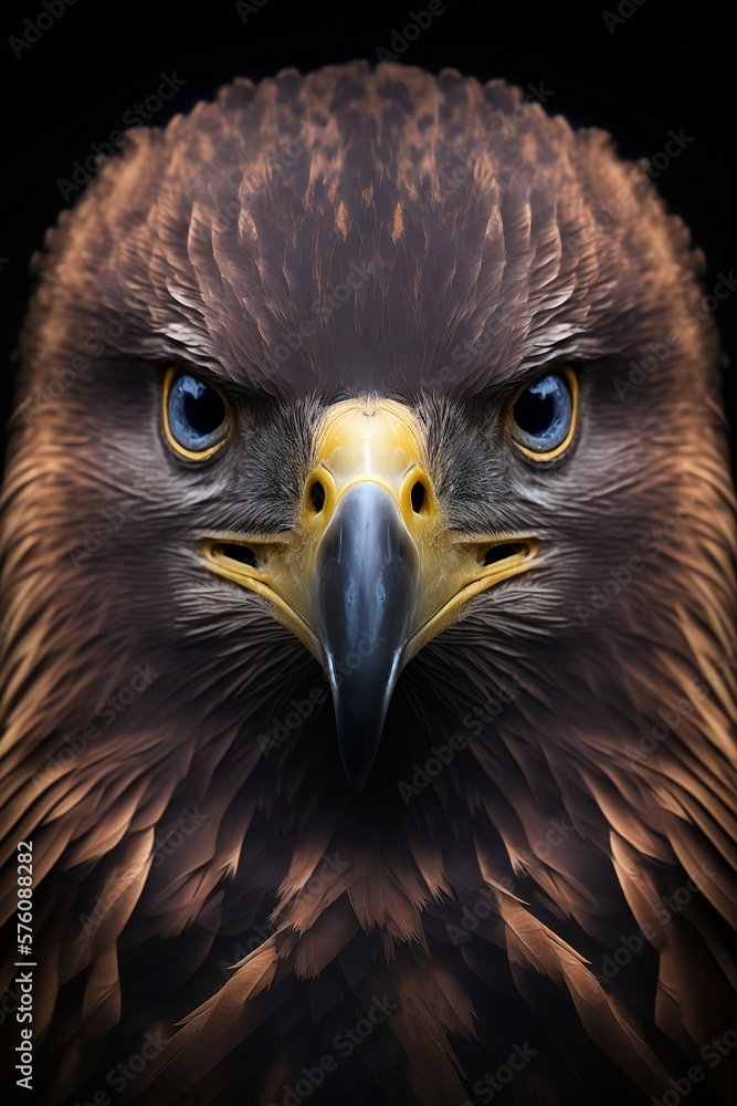 Obraz premium Portrait of a eagle, generative AI