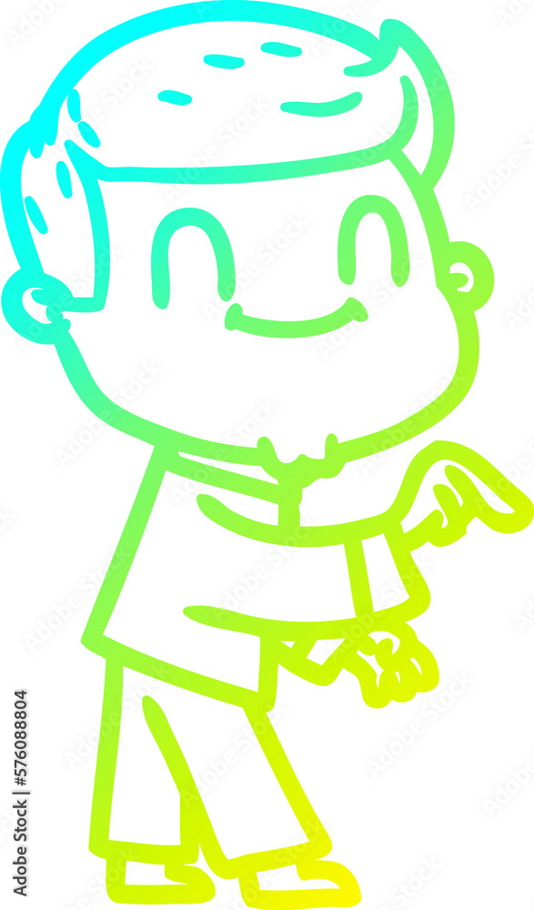 cold gradient line drawing cartoon friendly man cold gradient line drawing cartoon friendly man