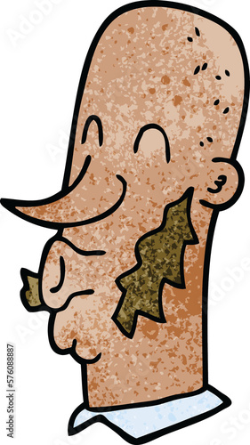 cartoon doodle man with muttonchop facial hair photo