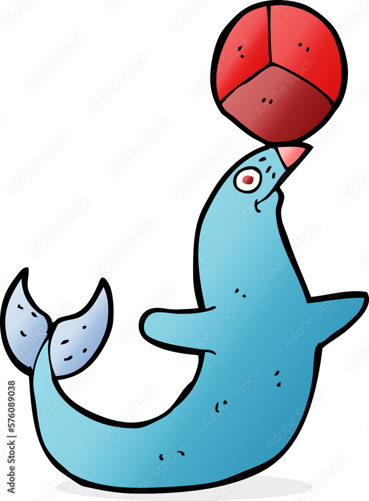 Naklejka premium cartoon performing seal