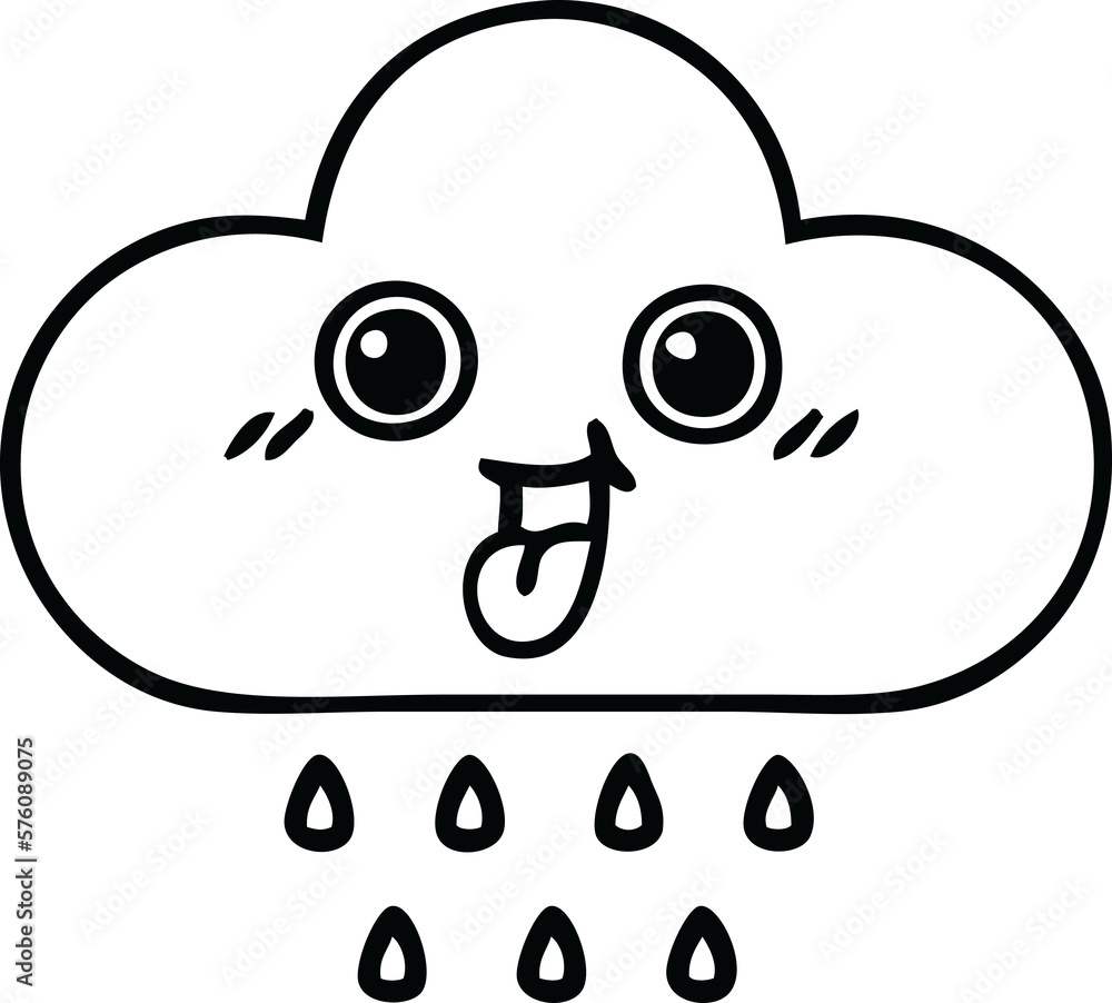 line drawing cartoon rain cloud line drawing cartoon rain cloud