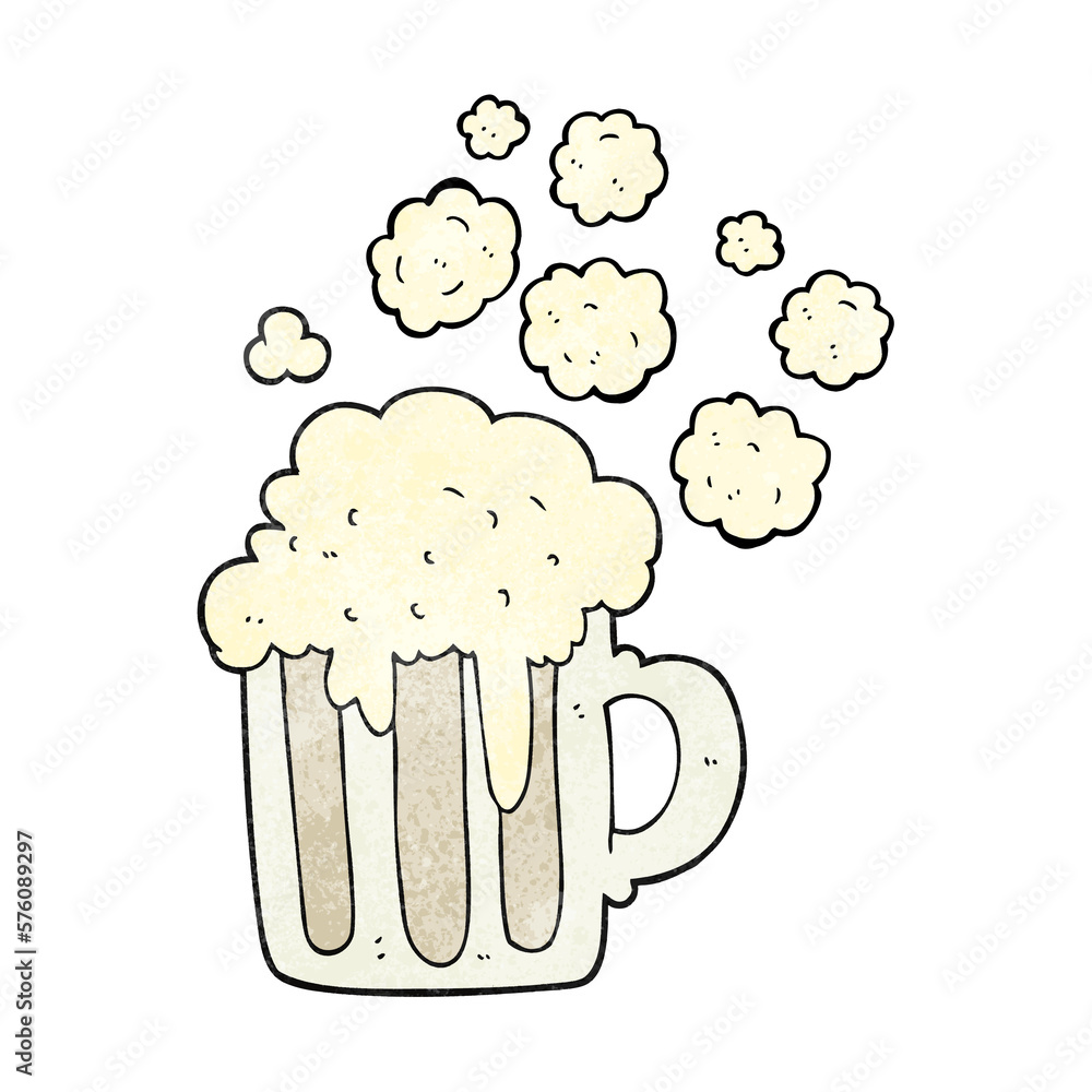 textured cartoon foamy beer textured cartoon foamy beer