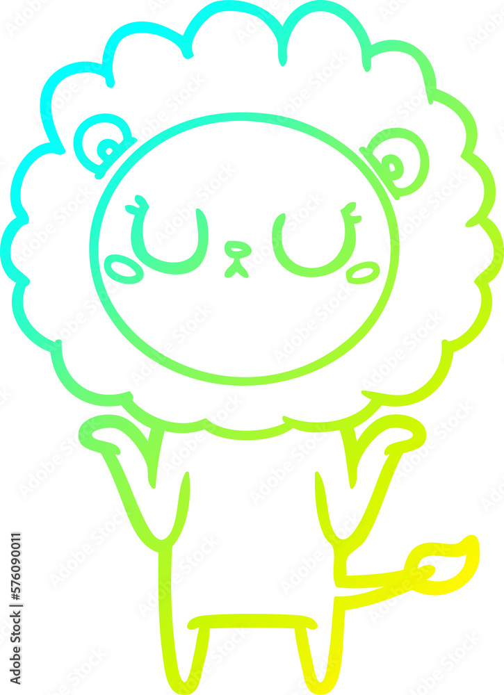 cold gradient line drawing cartoon lion cold gradient line drawing cartoon lion