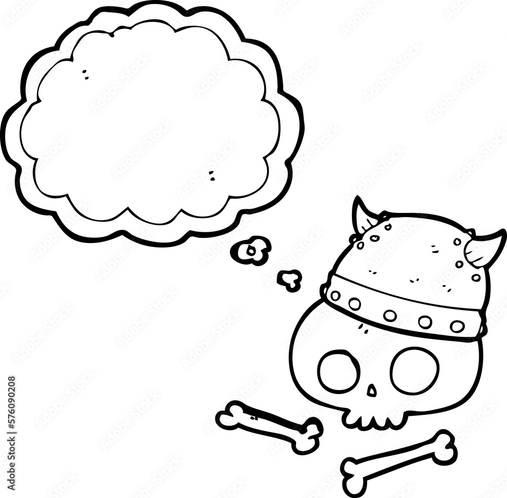 thought bubble cartoon viking helmet on skull thought bubble cartoon viking helmet on skull