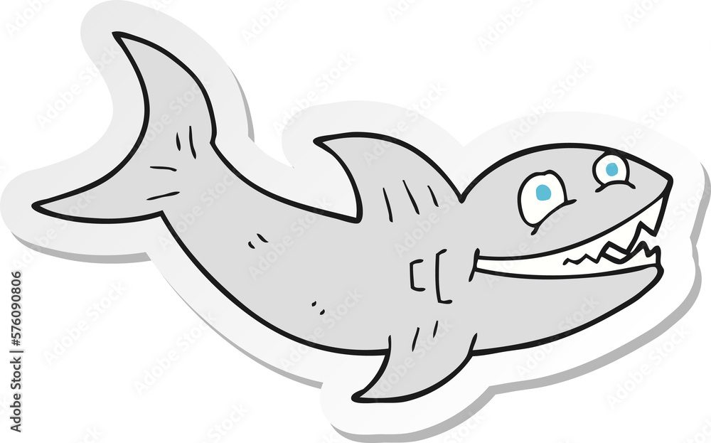 Fototapeta premium sticker of a cartoon shark