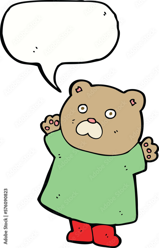 funny cartoon bear with speech bubble funny cartoon bear with speech bubble