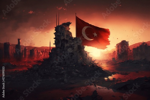 Print op canvas A catastrophic earthquake in Turkey