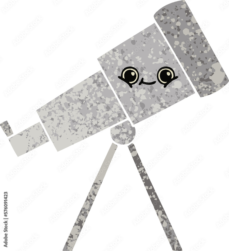 retro illustration style cartoon telescope retro illustration style cartoon telescope