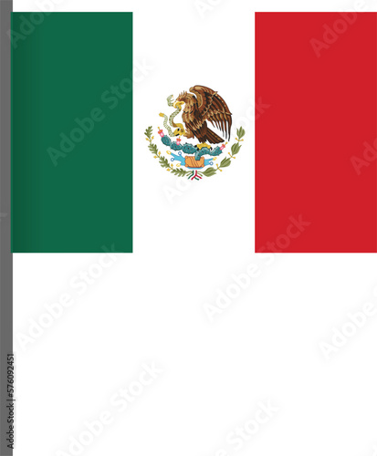 mexican flag isolated on white 