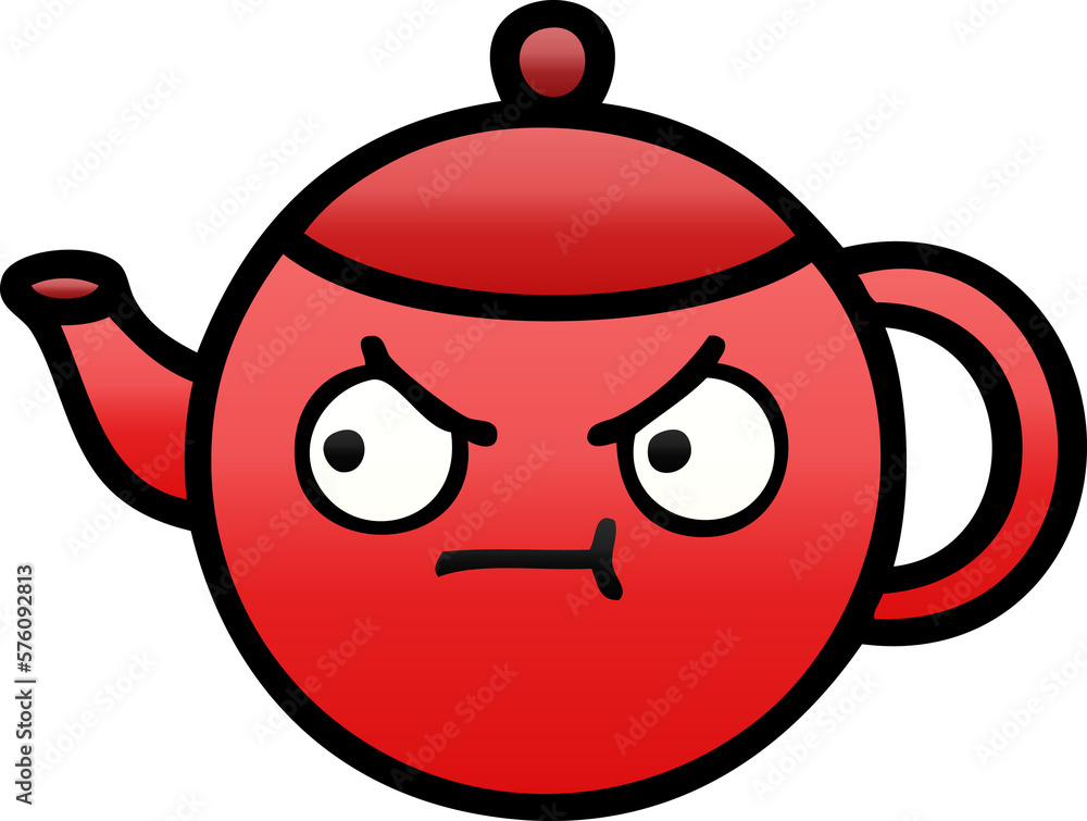 gradient shaded cartoon teapot gradient shaded cartoon teapot