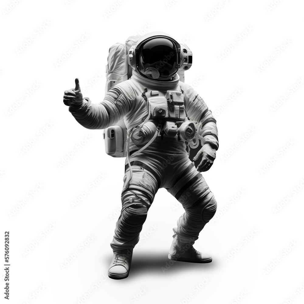 astronaute qui fait un pouce en l'air dans sa combinaison spatiale - fond transparent - generative ai astronaute qui fait un pouce en l'air dans sa combinaison spatiale - fond transparent - generative ai