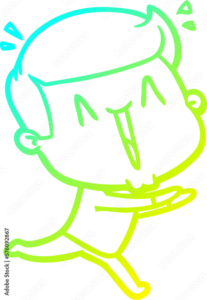 cold gradient line drawing cartoon excited man cold gradient line drawing cartoon excited man