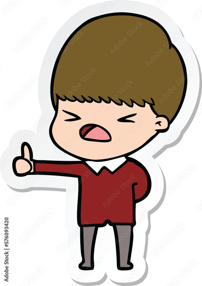 sticker of a cartoon stressed man sticker of a cartoon stressed man