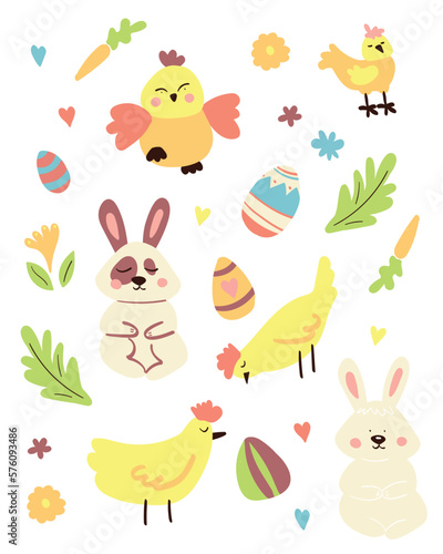 Set of Easter design elements.