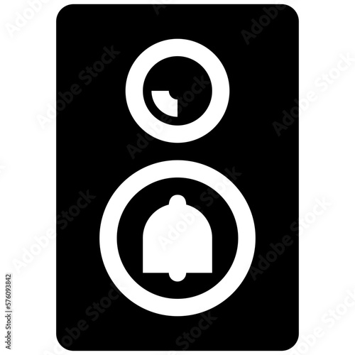 Doorbell with Camera Glyph Icon