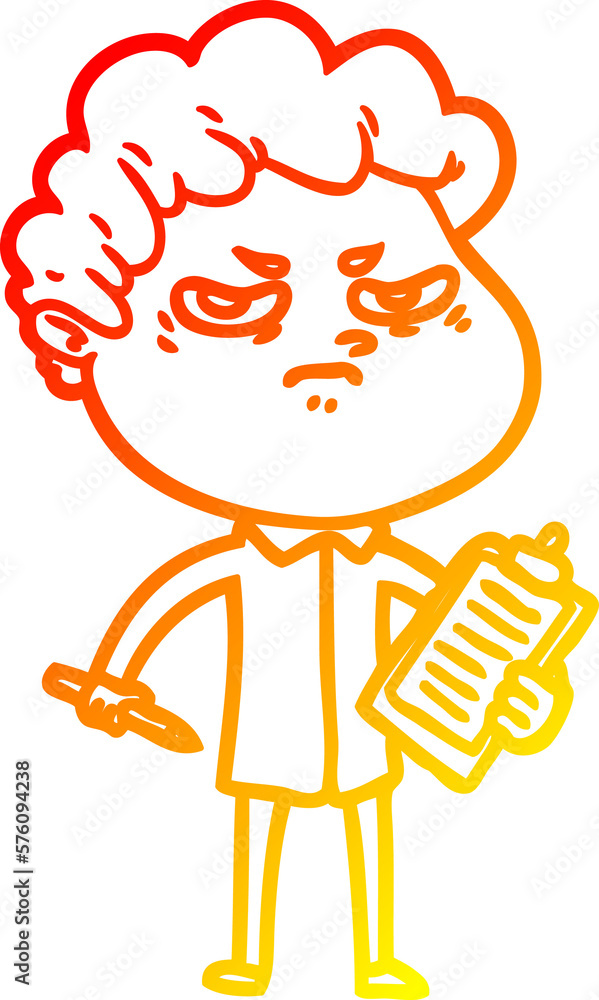 warm gradient line drawing cartoon angry man warm gradient line drawing cartoon angry man