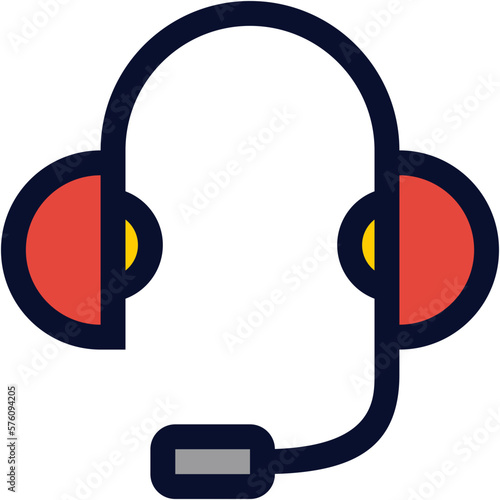 Call Center Headset Color Icon