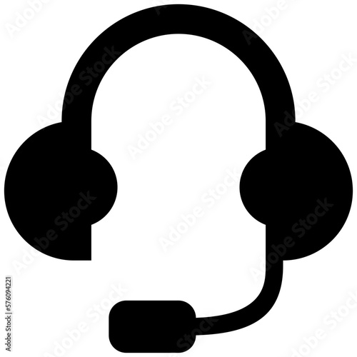 Call Center Headset Glyph Icon