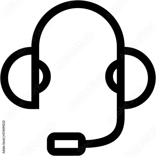 Call Center Headset Line Icon