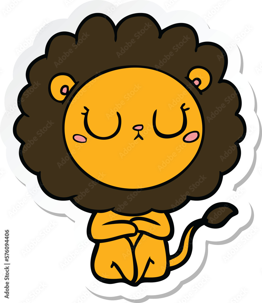 sticker of a cartoon lion