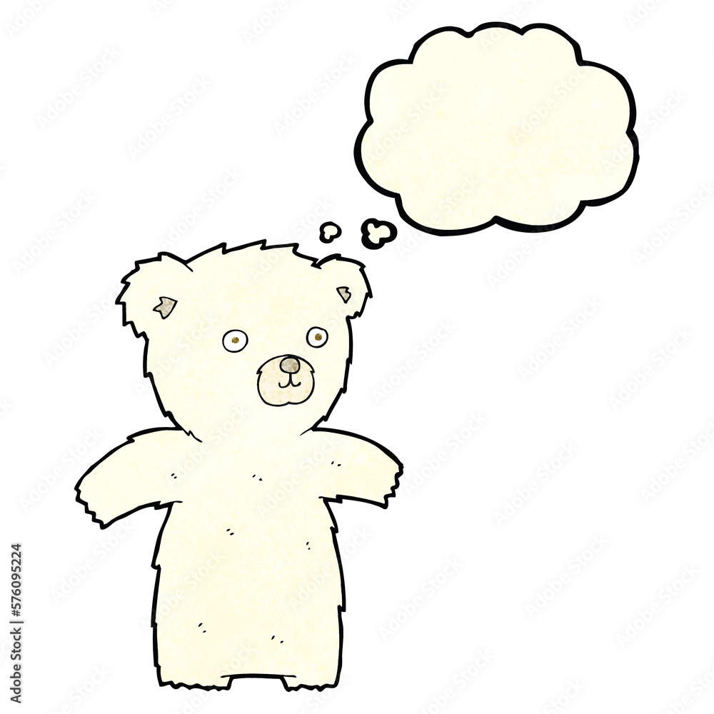 cute cartoon polar bear with thought bubble cute cartoon polar bear with thought bubble