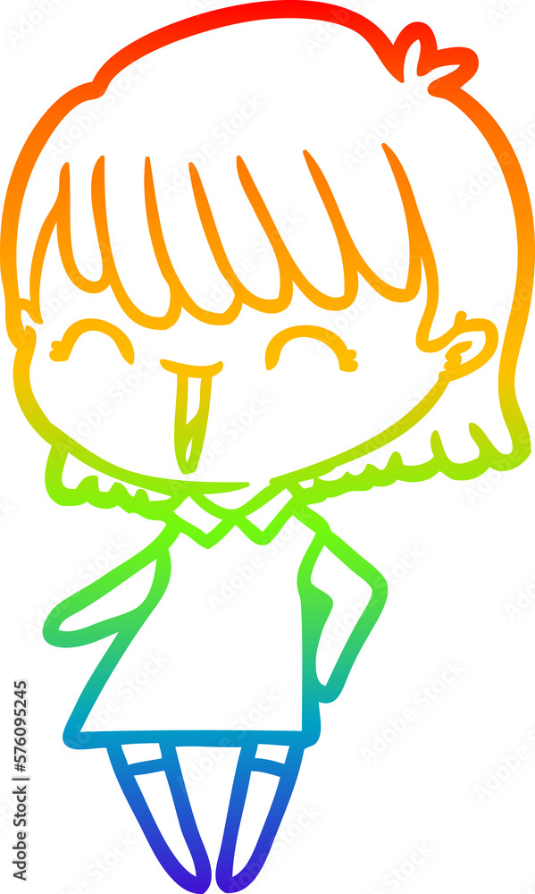 rainbow gradient line drawing cartoon woman rainbow gradient line drawing cartoon woman