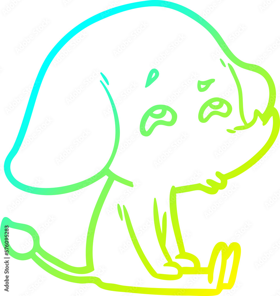cold gradient line drawing cartoon elephant remembering cold gradient line drawing cartoon elephant remembering