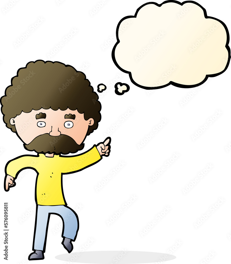 cartoon seventies style man disco dancing with thought bubble cartoon seventies style man disco dancing with thought bubble