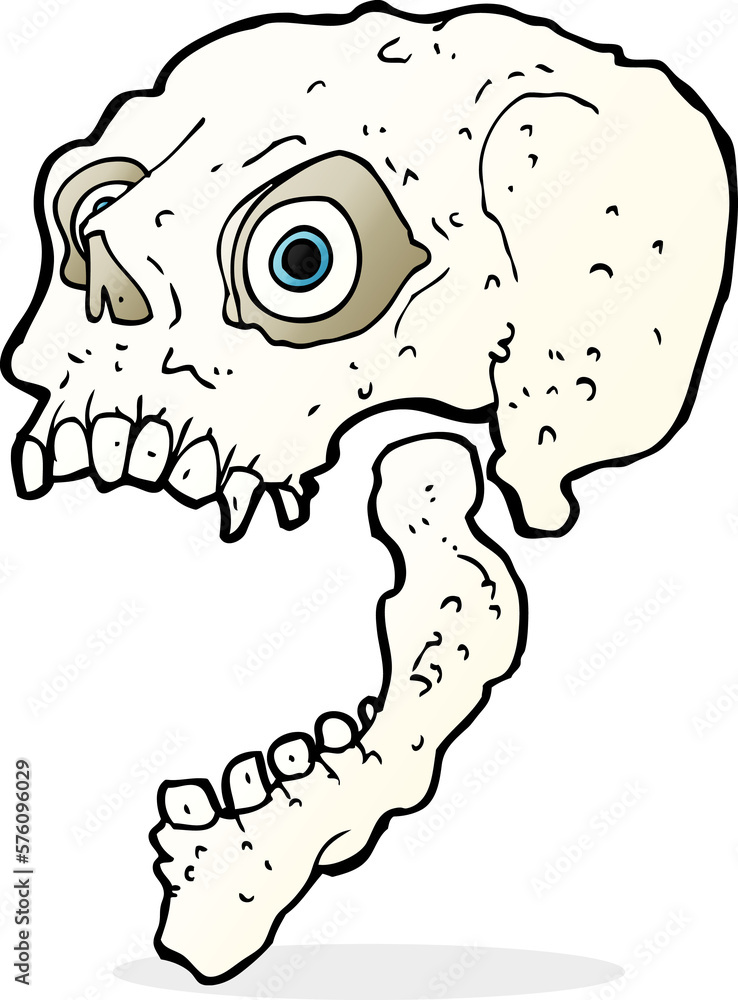 Obraz premium cartoon scary skull