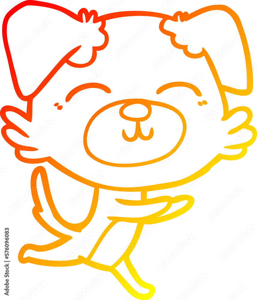warm gradient line drawing cartoon dog warm gradient line drawing cartoon dog