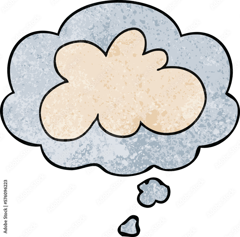 cartoon decorative cloud symbol and thought bubble in grunge texture pattern style cartoon decorative cloud symbol and thought bubble in grunge texture pattern style