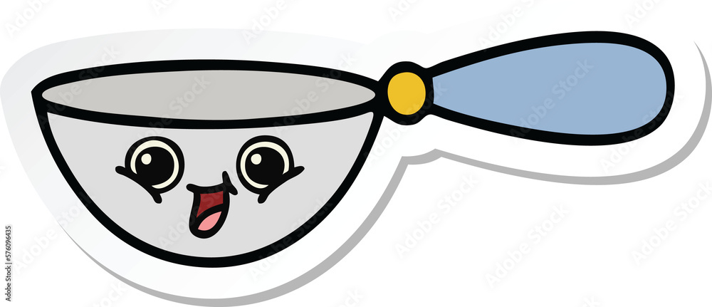 Obraz premium sticker of a cute cartoon measuring spoon