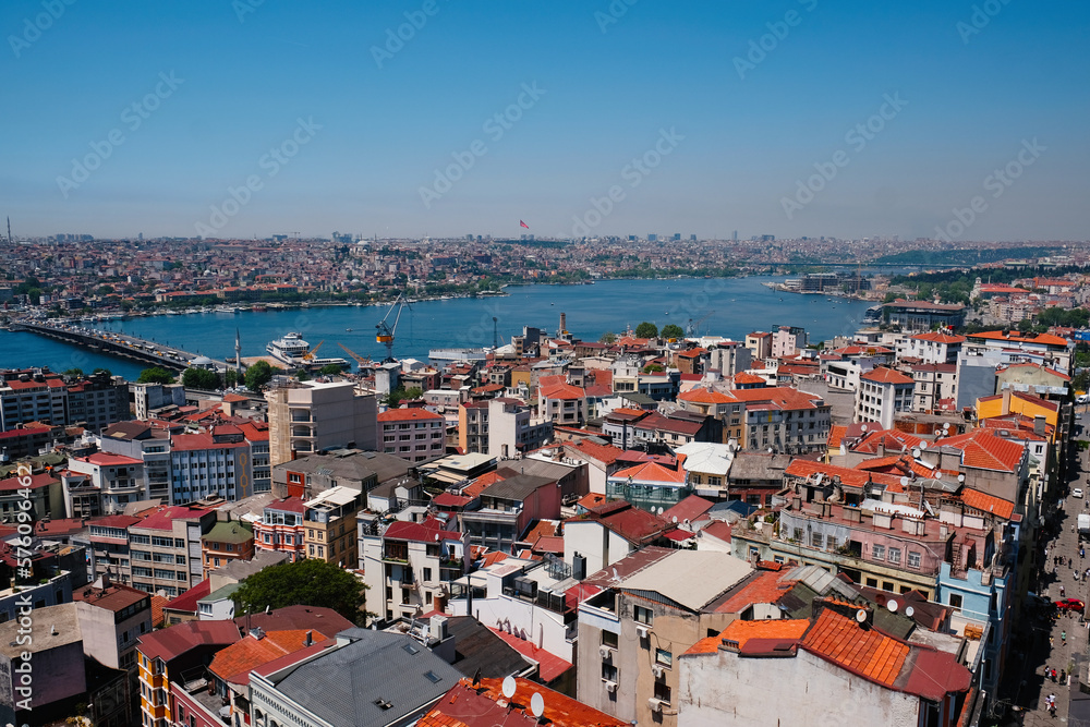 Istanbul rooftops view from the Galata Tower, Turkey