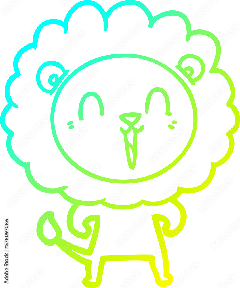 cold gradient line drawing laughing lion cartoon cold gradient line drawing laughing lion cartoon