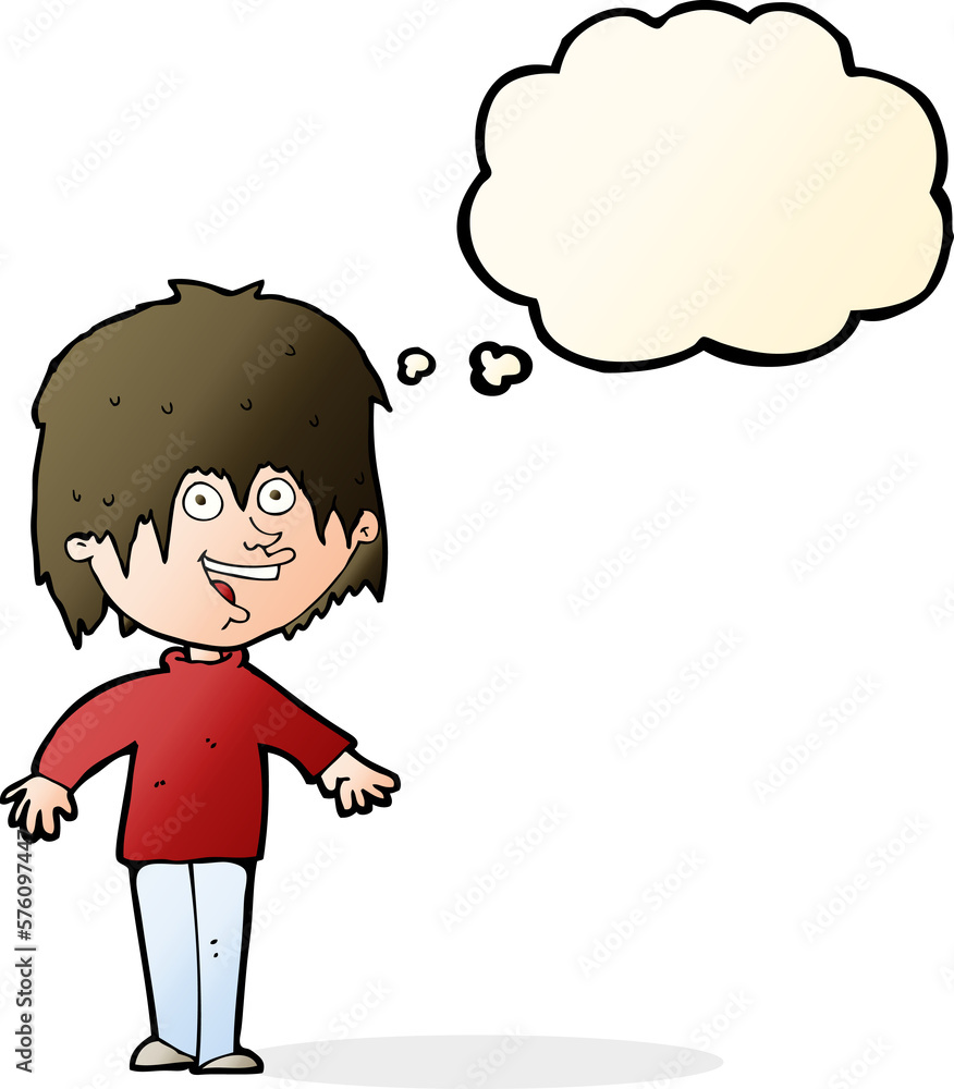cartoon excited man with thought bubble cartoon excited man with thought bubble