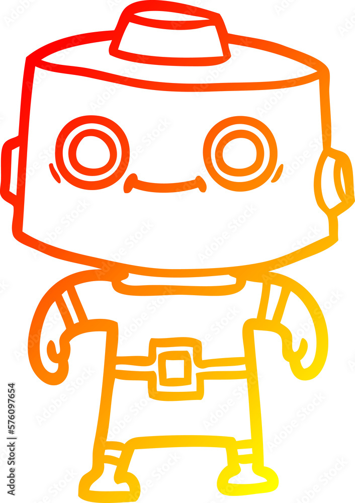 warm gradient line drawing cartoon robot warm gradient line drawing cartoon robot