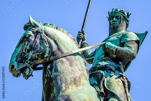 famous statue at the munich bavarian government building photo