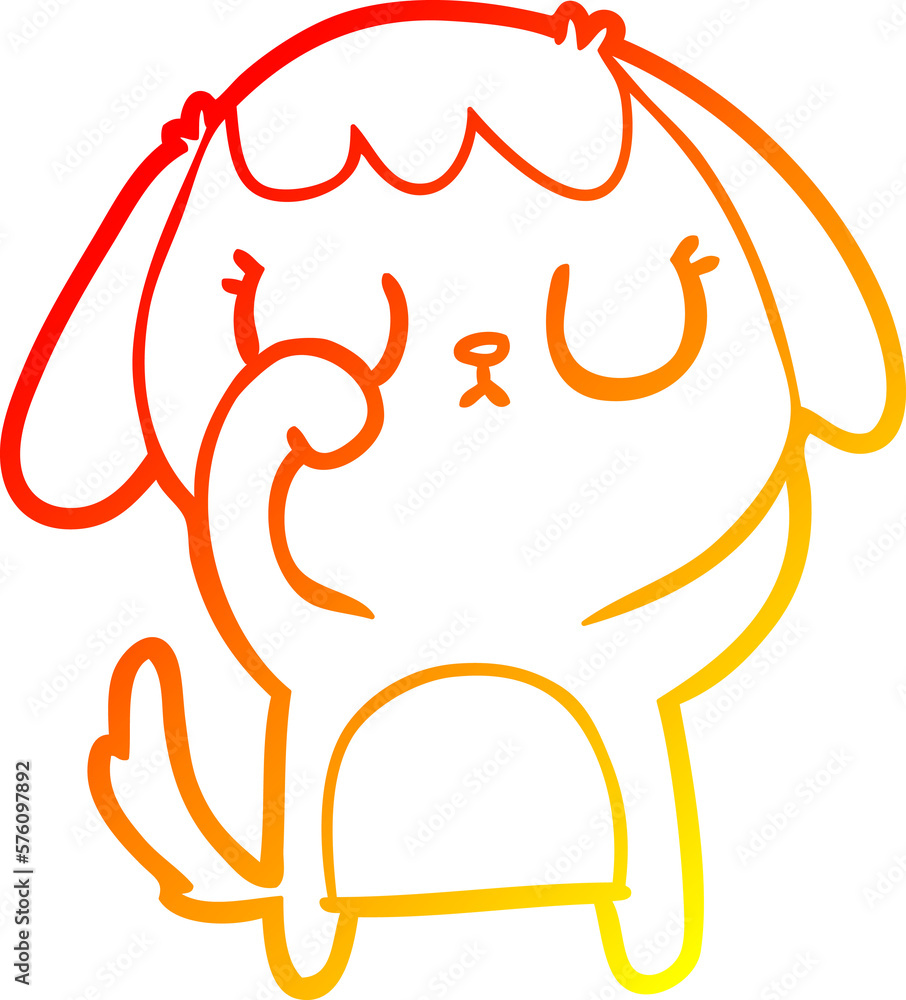 warm gradient line drawing cute cartoon dog warm gradient line drawing cute cartoon dog