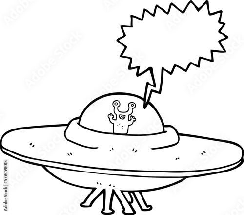 speech bubble cartoon alien spaceship