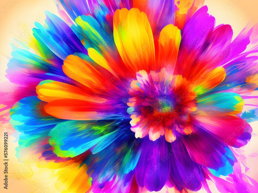Obraz premium Abstract Floral Design, Generative AI Illustration