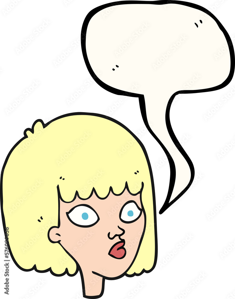 speech bubble cartoon female face speech bubble cartoon female face