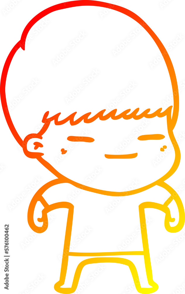 warm gradient line drawing cartoon smug boy warm gradient line drawing cartoon smug boy