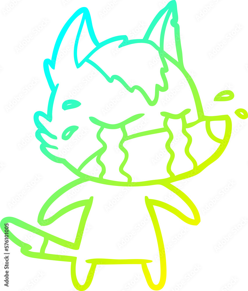 cold gradient line drawing cartoon crying wolf cold gradient line drawing cartoon crying wolf