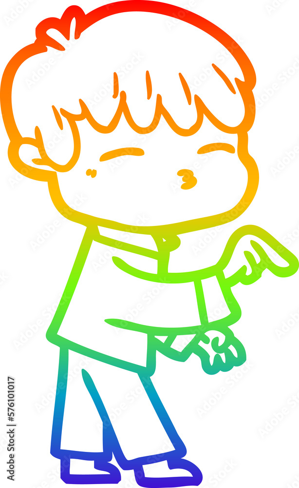 rainbow gradient line drawing cartoon curious boy rainbow gradient line drawing cartoon curious boy