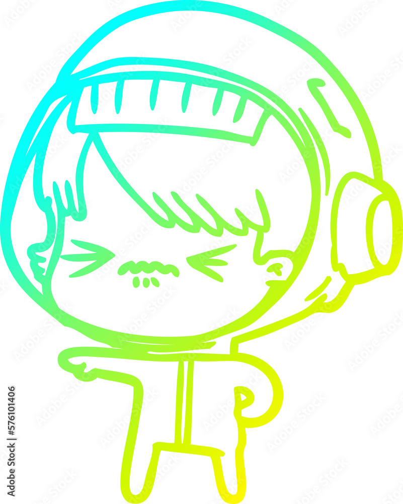 cold gradient line drawing angry cartoon space girl cold gradient line drawing angry cartoon space girl