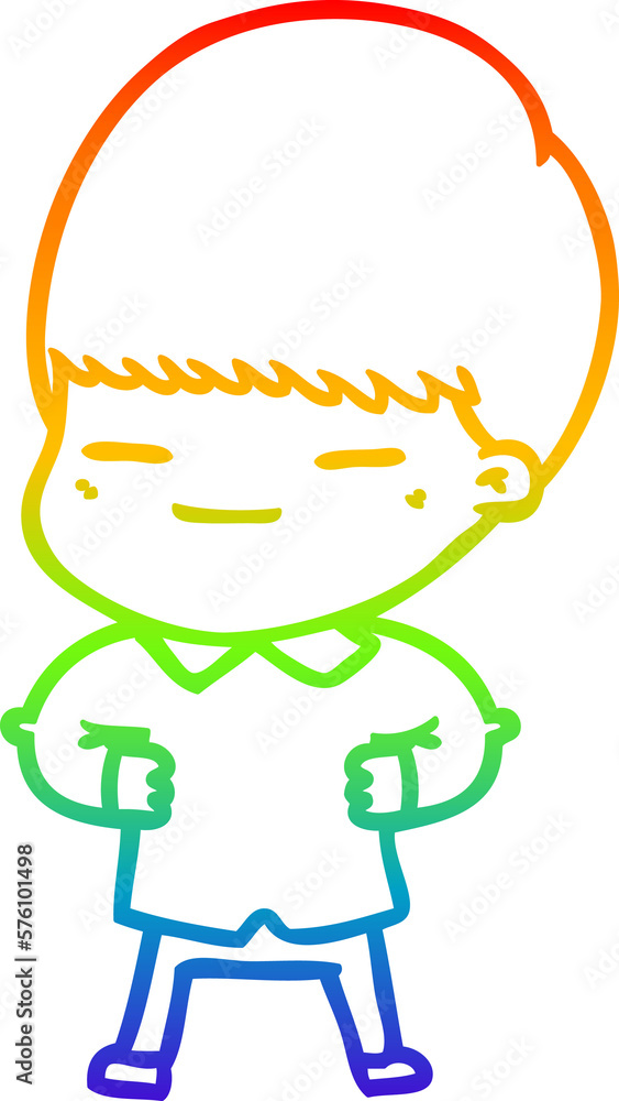 rainbow gradient line drawing cartoon smug boy rainbow gradient line drawing cartoon smug boy