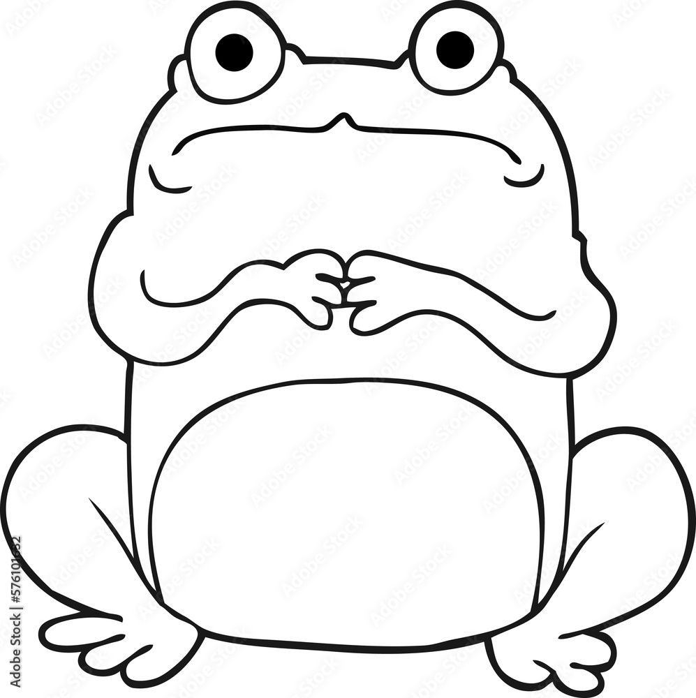 black and white cartoon nervous frog black and white cartoon nervous frog